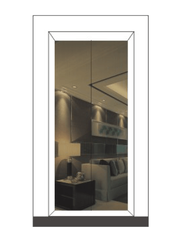 Interiorul mașinii cu lift din lemn